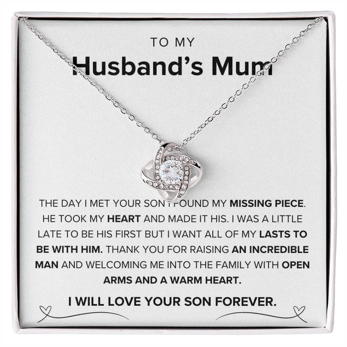 To My Husband's Mum- Loveknot Necklace-I Found My Missing Piece