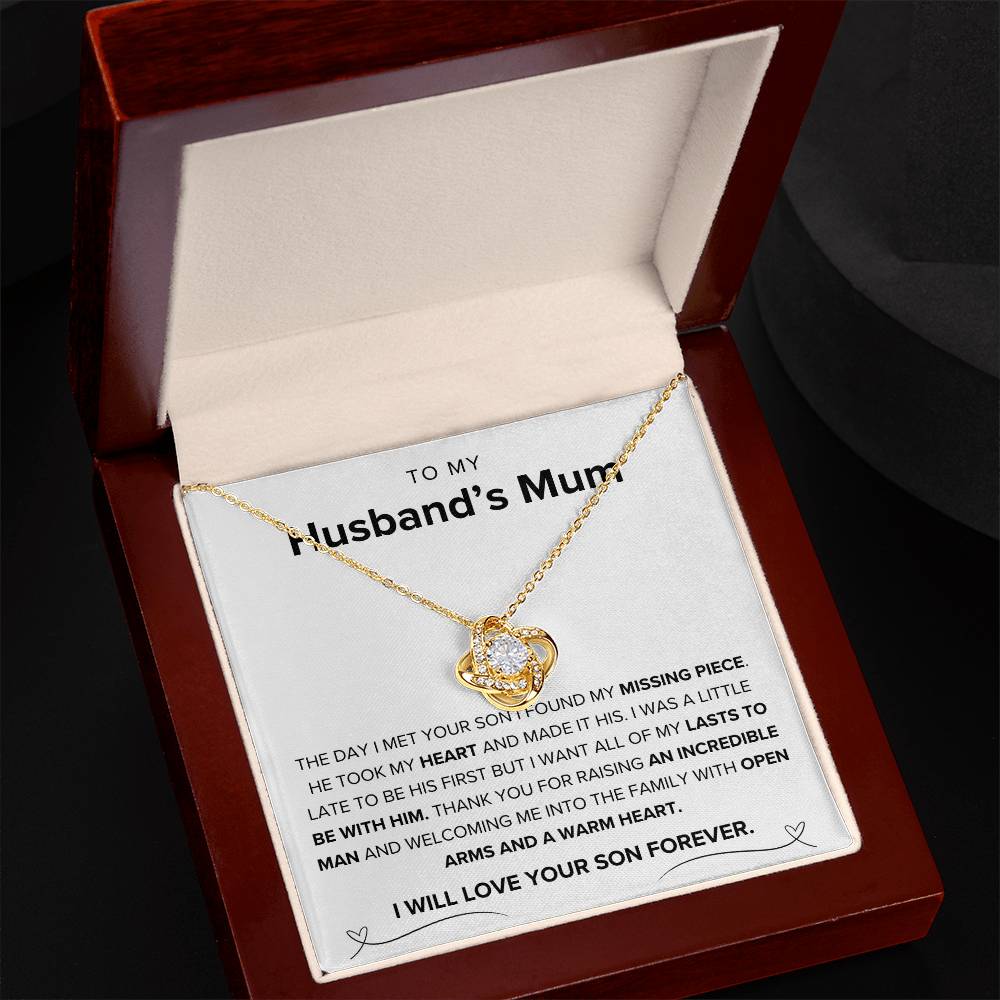 To My Husband's Mum- Loveknot Necklace-I Found My Missing Piece - luxoz