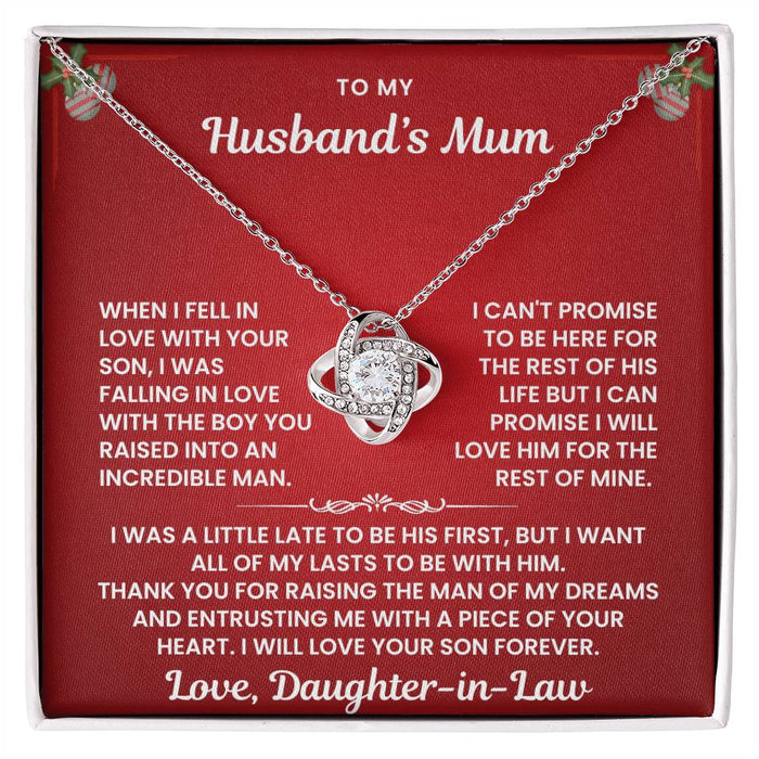 To My Husband's Mum-Loveknot Necklace-I Was A Little Late
