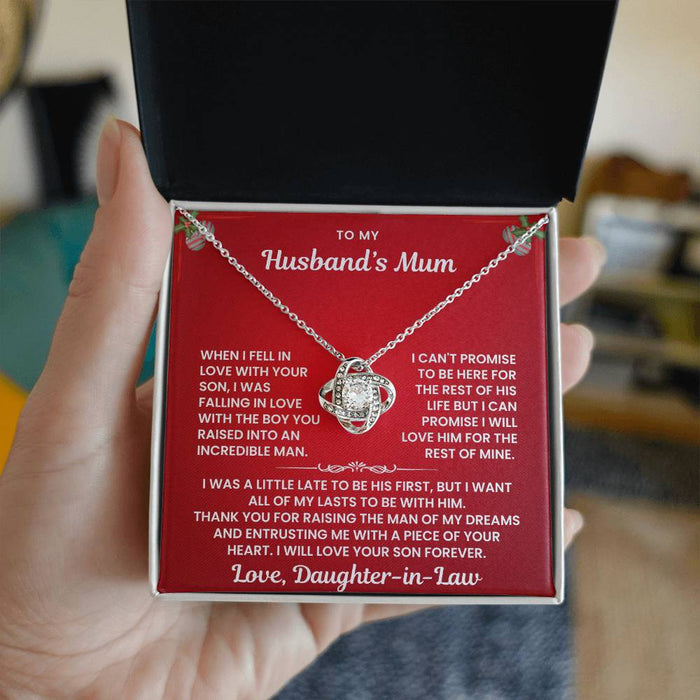 To My Husband's Mum-Loveknot Necklace-I Was A Little Late