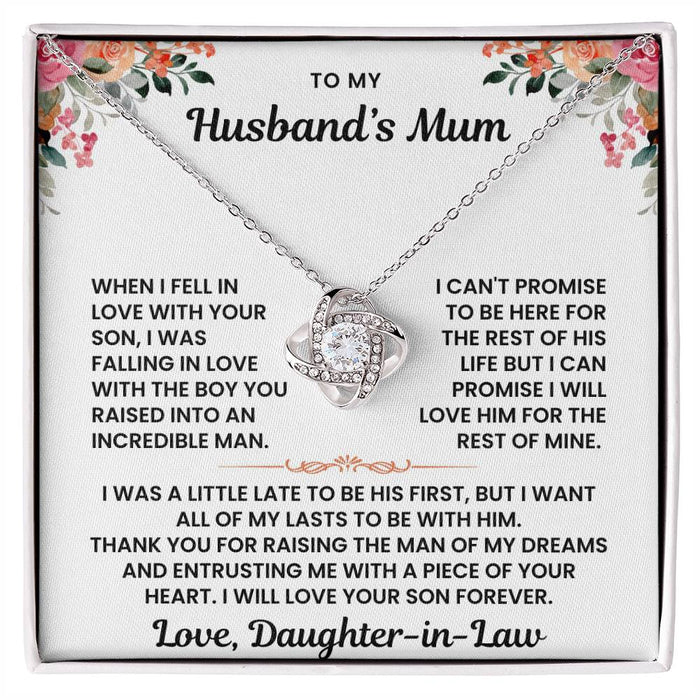 To My Husband's Mum-Loveknot Necklace-When I Fell In Love With Your Son