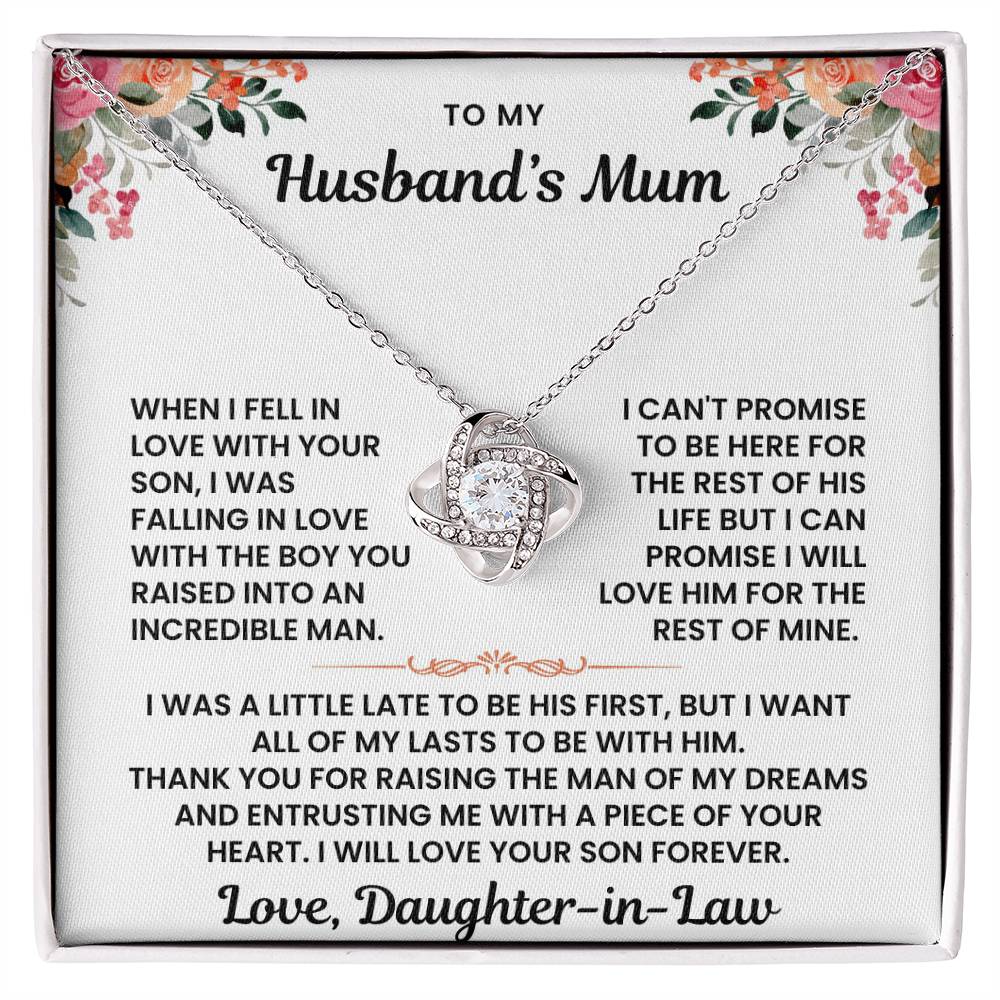 To My Husband's Mum - Loveknot Necklace - When I Fell In Love With Your Son - luxoz