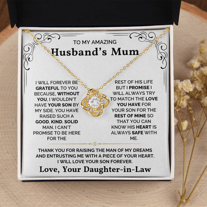 To My Husband's Mum-Loveknot Necklace-Love Your Daughter-In-Law