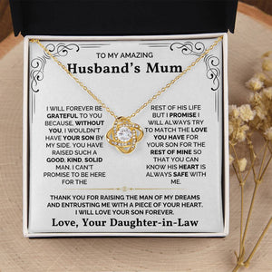 To My Husband's Mum - Lovelknot Necklace - Love Your Daughter - In - Law - luxoz