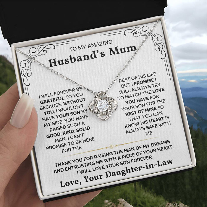 To My Husband's Mum-Loveknot Necklace-Love Your Daughter-In-Law
