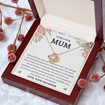 To My Loving Mum-Loveknot Necklace-You Are My Hero - luxoz