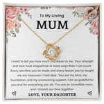 To My Loving Mum-Loveknot Necklace-You Are My Hero - luxoz