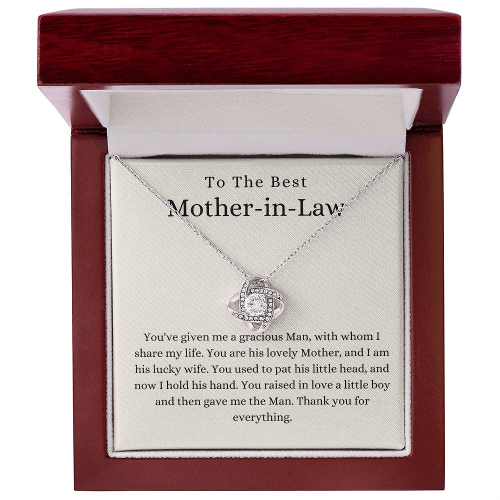 To My Mother-In-Law-Loveknot Necklace-Thank You For Everything - luxoz