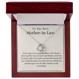 To My Mother-In-Law-Loveknot Necklace-Thank You For Everything - luxoz