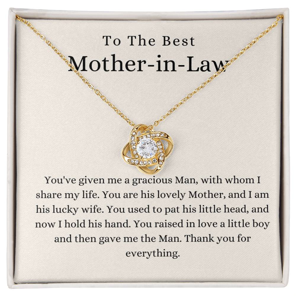 To My Mother-In-Law-Loveknot Necklace-Thank You For Everything - luxoz