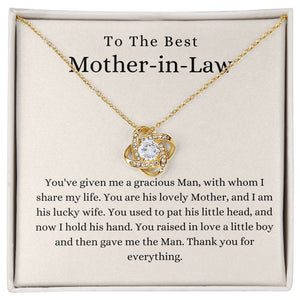 To My Mother-In-Law-Loveknot Necklace-Thank You For Everything - luxoz