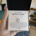 To My Mother-In-Law-Loveknot Necklace-Thank You For Everything - luxoz