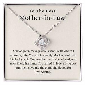 To My Mother-In-Law-Loveknot Necklace-Thank You For Everything - luxoz