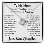 To My Mum- Loveknot Necklace- You Are My Only Sunshine - luxoz