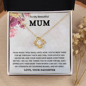 To My Mum- Loveknot Necklace- You Are My Strength - luxoz