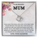 To My Mum- Loveknot Necklace- You Are My Strength - luxoz