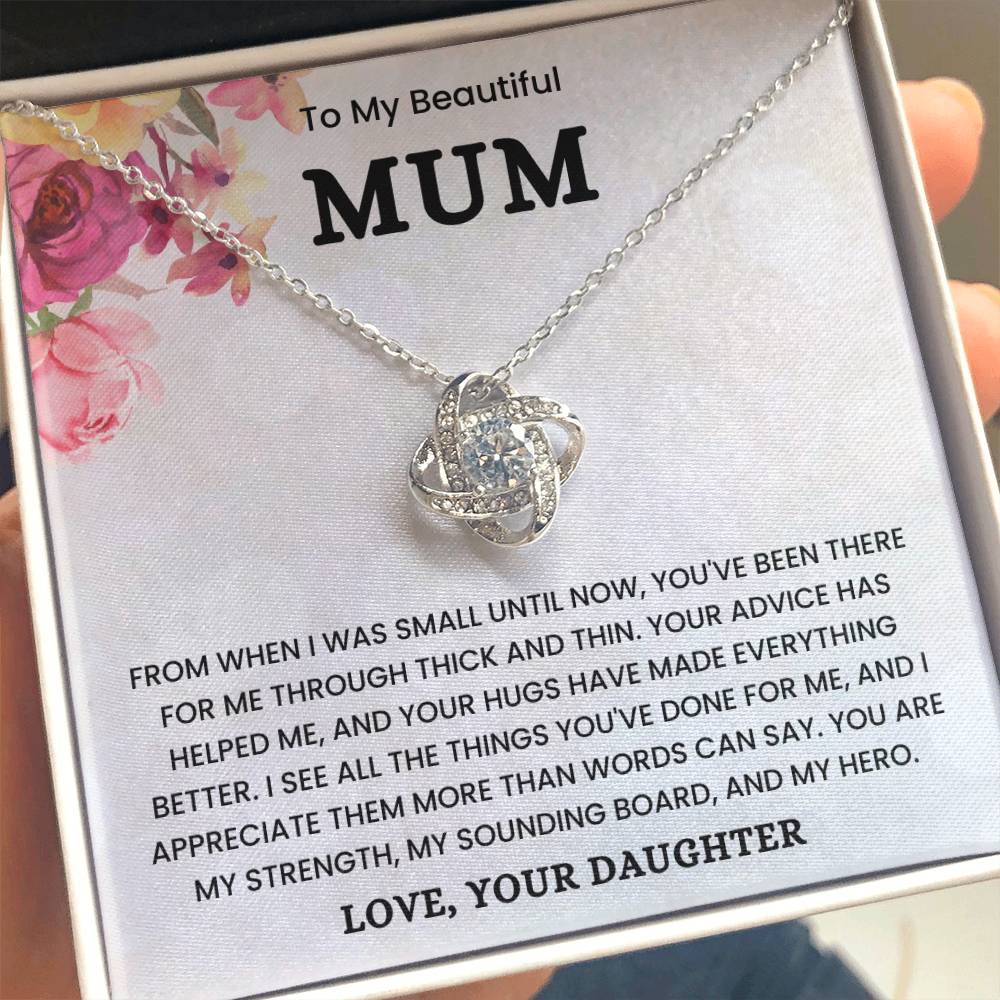 To My Mum- Loveknot Necklace- You Are My Strength - luxoz