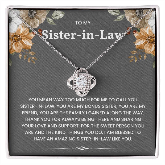 To My Sister-In-Law-Loveknot Necklace- You Are My Friend