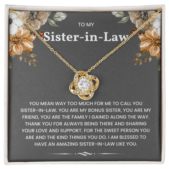 To My Sister-In-Law-Loveknot Necklace- You Are My Friend