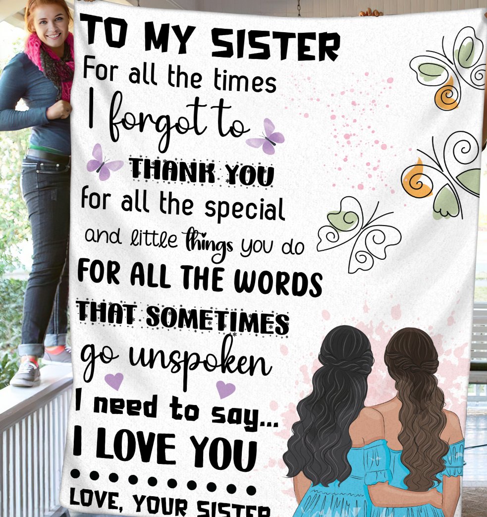 To My Sister - Plush Fleece Blanket - Thank You For All The Little Special Things - luxoz