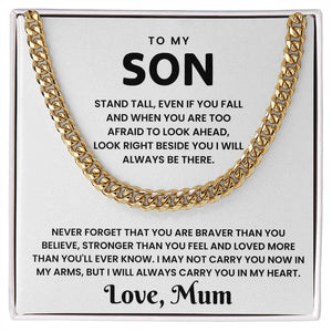 To My Son - Cuban Chain - I May Not Carry You In My Arms - luxoz