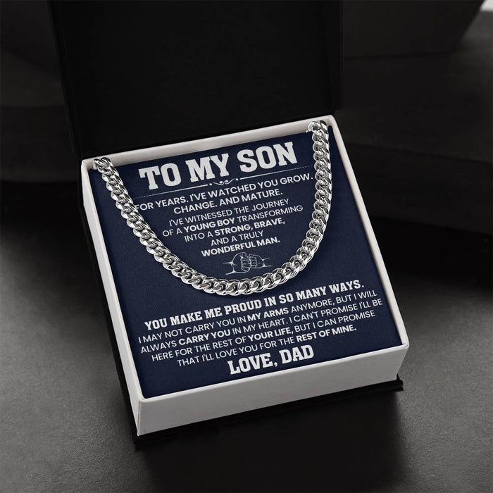To My Son-Cuban Link Chain-You Make Me Proud In So Many Ways