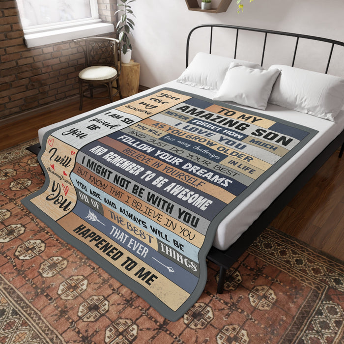 To My Son - Plush Fleece Blanket - Believe in Yourself