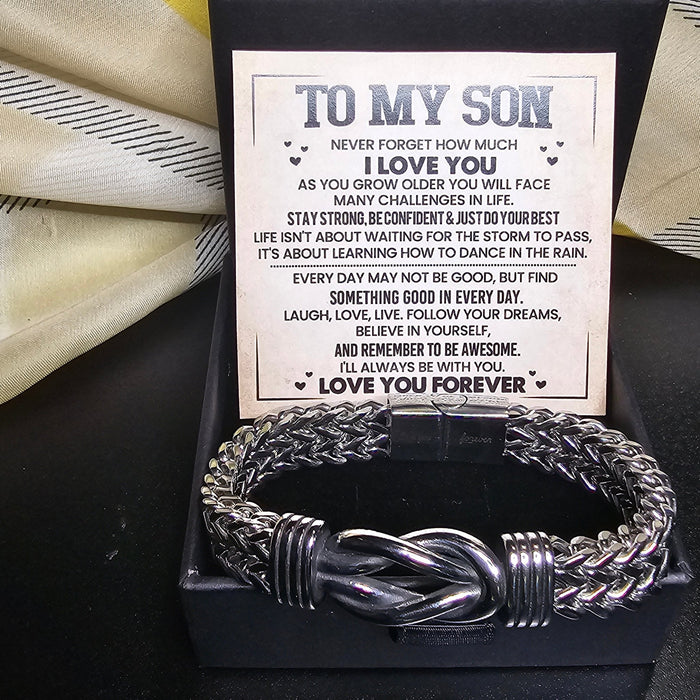 To My Son- Stainless Steel Bracelet-Engraved Bracelet