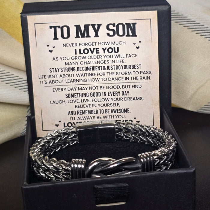 To My Son- Stainless Steel Bracelet-Engraved Bracelet