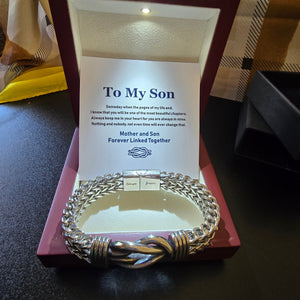 To My Son - Stainless Steel Bracelet - Engraving Love You Forever - luxoz