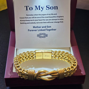 To My Son - Stainless Steel Bracelet - Engraving Love You Forever - luxoz