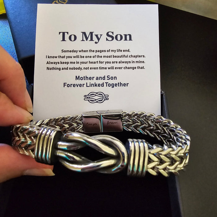 To My Son- Stainless Steel Bracelet-Engraving Love You Forever