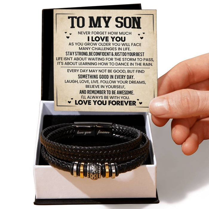 To My Son-Trendy Engraved  Bracelet-Love You Forever