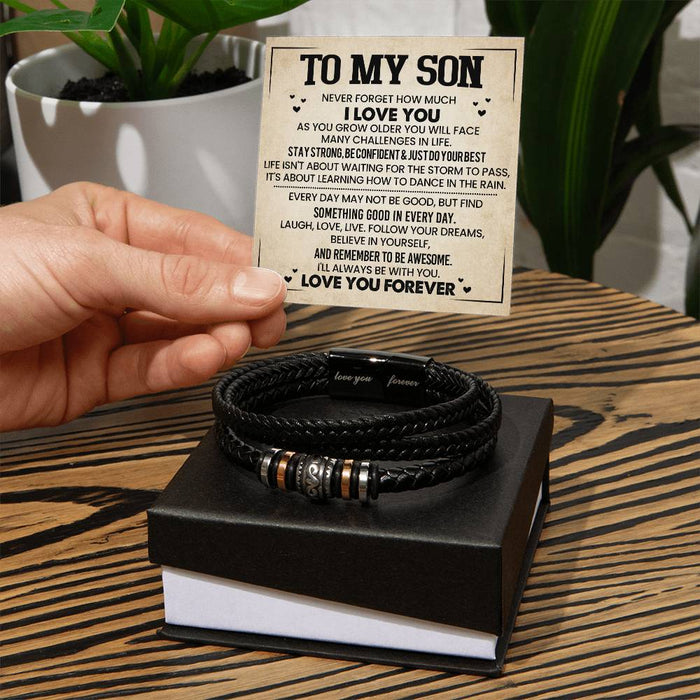 To My Son-Trendy Engraved  Bracelet-Love You Forever