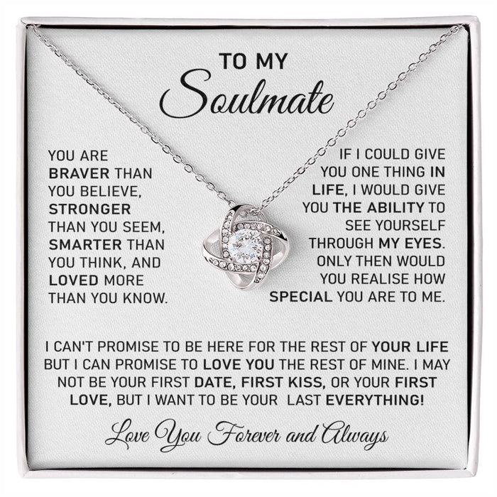 To My Soulmate-Loveknot Necklace-I Can't Promise