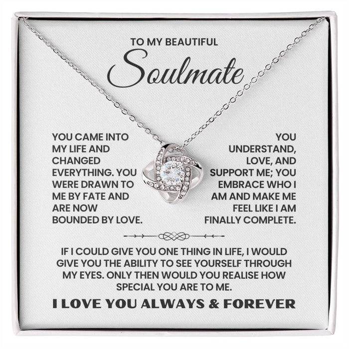 To My Soulmate-Loveknot Necklace-I Love You