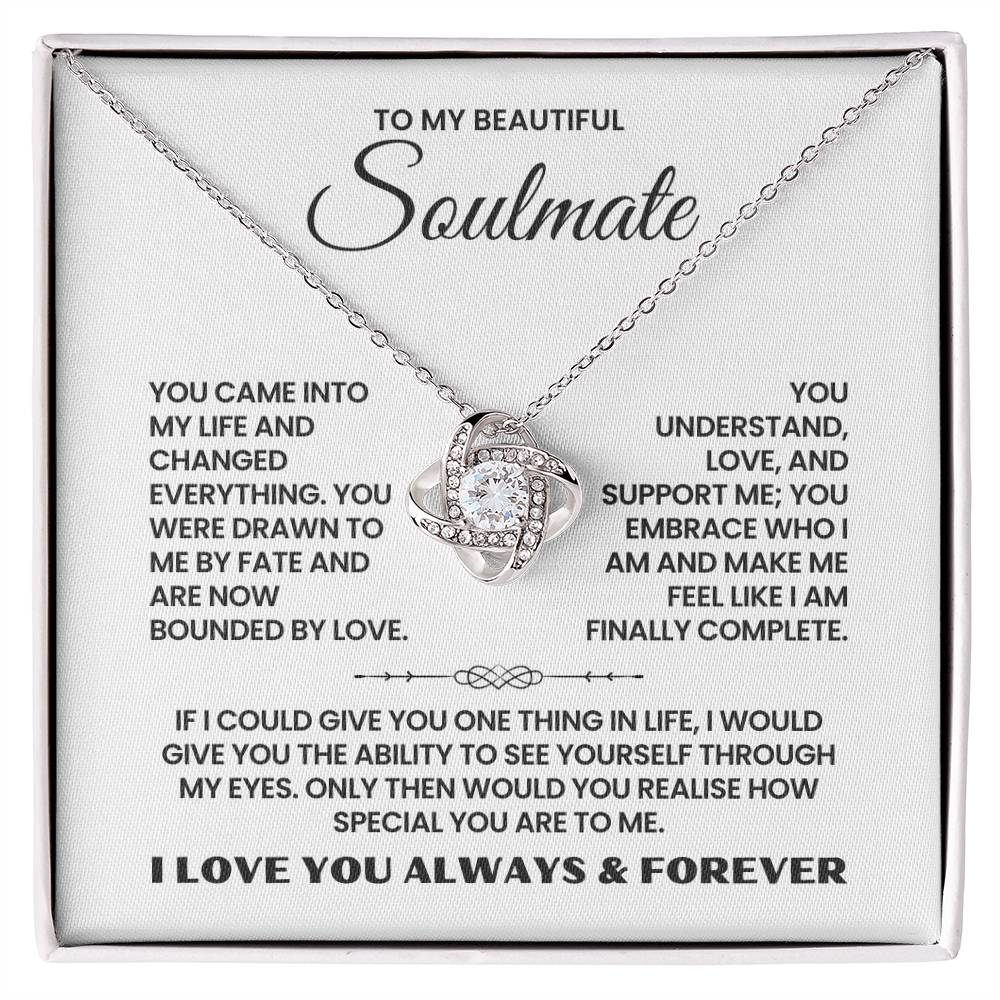 To My Soulmate - Loveknot Necklace - I Love You - luxoz