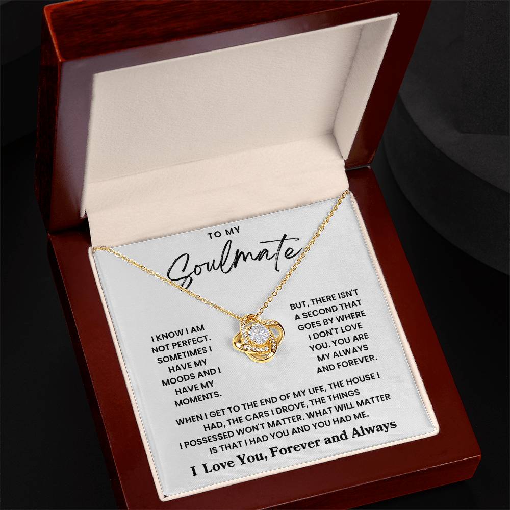 To My Soulmate - Loveknot Necklace - When I Get To The End Of My Life - luxoz