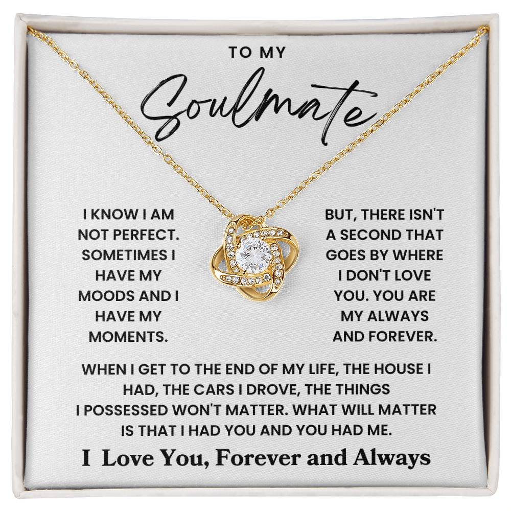 To My Soulmate - Loveknot Necklace - When I Get To The End Of My Life - luxoz