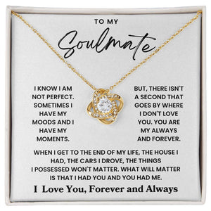 To My Soulmate - Loveknot Necklace - When I Get To The End Of My Life - luxoz