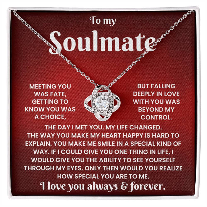 To My Soulmate - The Day I Met You, My Life Changed - Forever Love Necklace