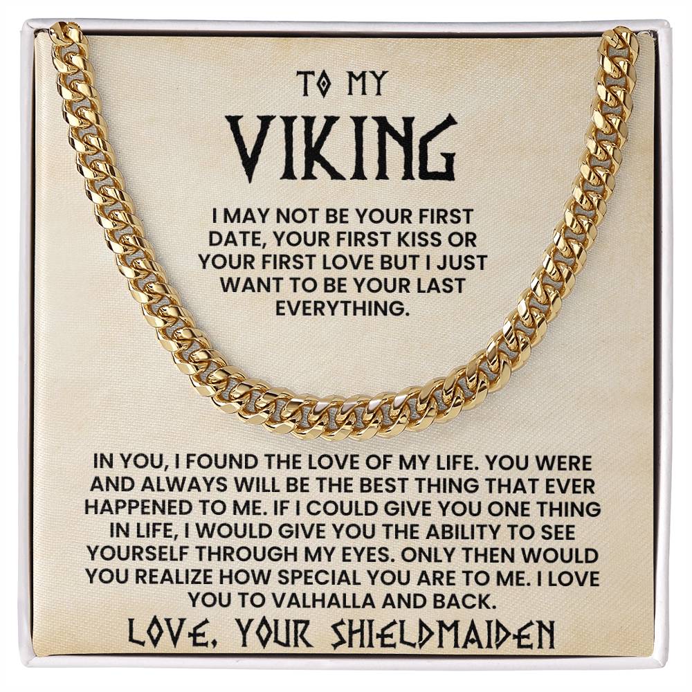 To My Viking - Cuban Link Chain - Love Your Shieldmaiden - luxoz