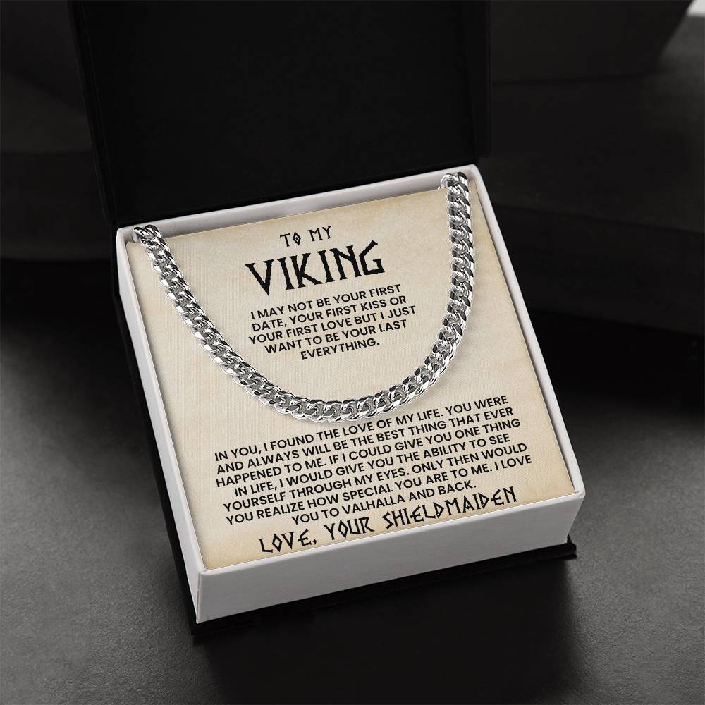 To My Viking - Cuban Link Chain - Love Your Shieldmaiden - luxoz