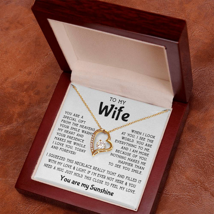 To My Wife-Forever Love Necklace- You Are My Sunshine
