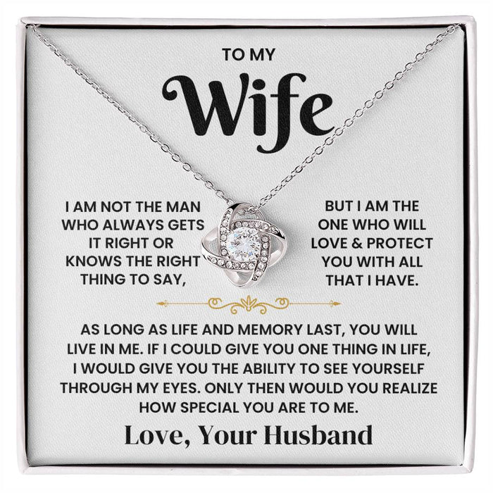 To My Wife-Loveknot Necklace- As Long As Life