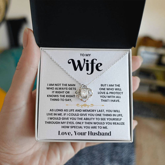 To My Wife-Loveknot Necklace- As Long As Life