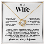 To My Wife - Loveknot Necklace - I Choose You To Walk This Journey - luxoz