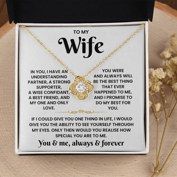 To My Wife-Loveknot Necklace- If I Could Give You