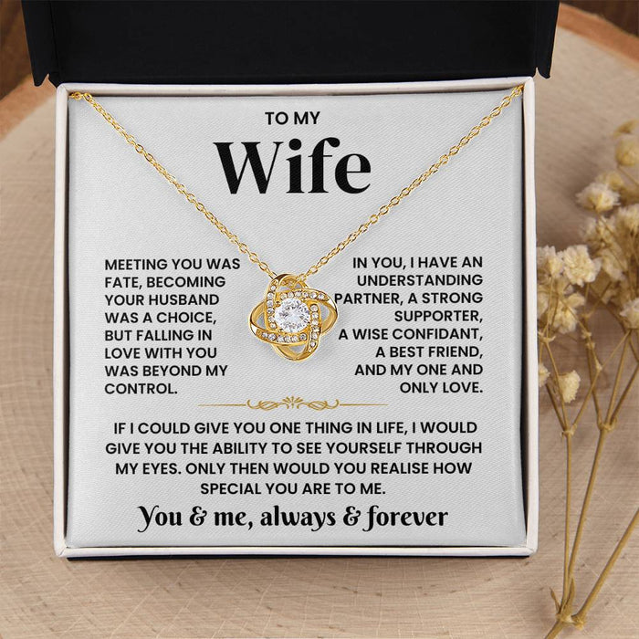 To My Wife- Loveknot Necklace-If I Could Give You