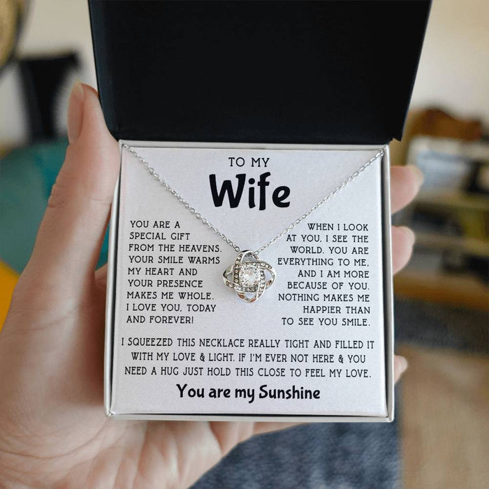 To My Wife- Loveknot Necklace-You Are A Special Gift